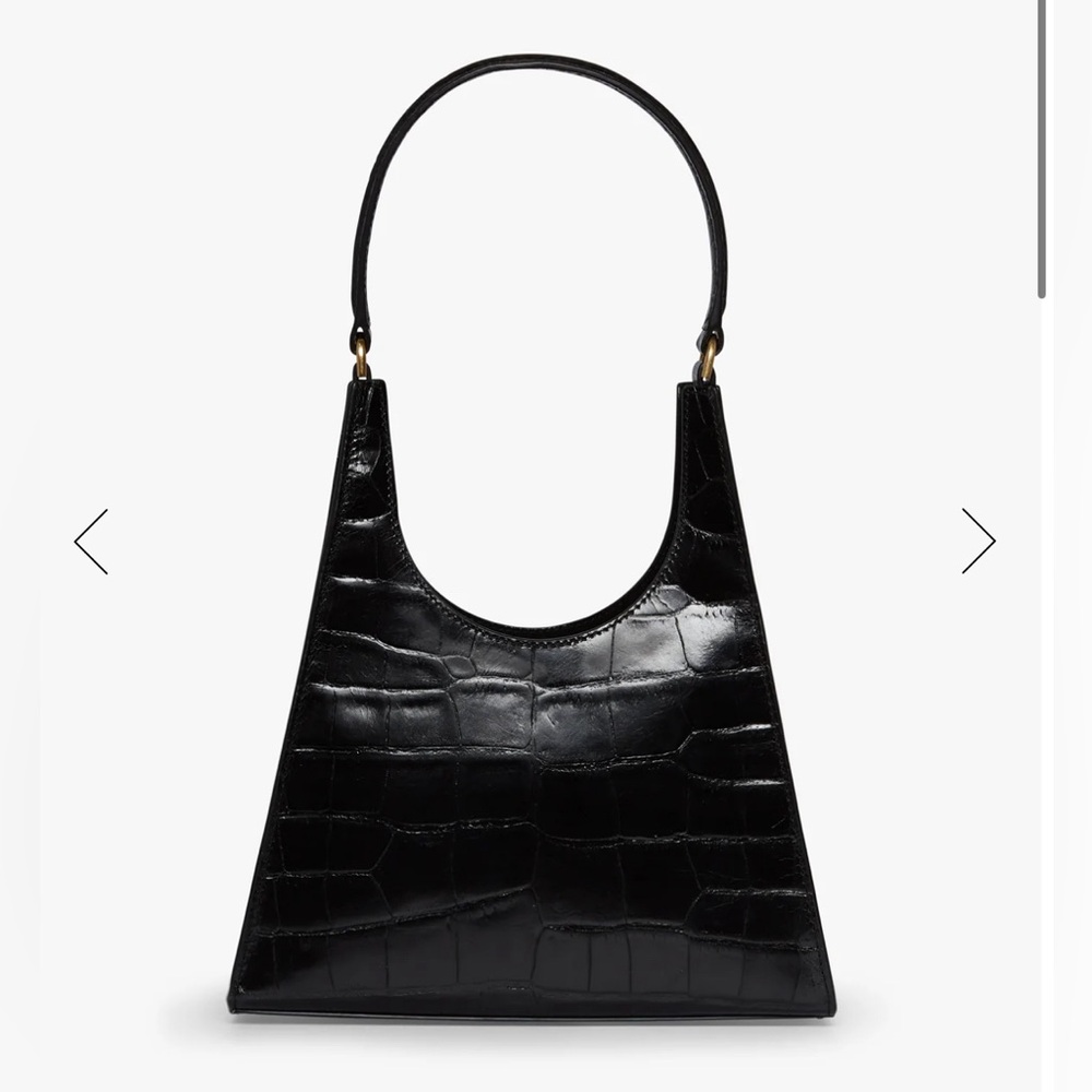 STAUD Black Croc Rey Bag